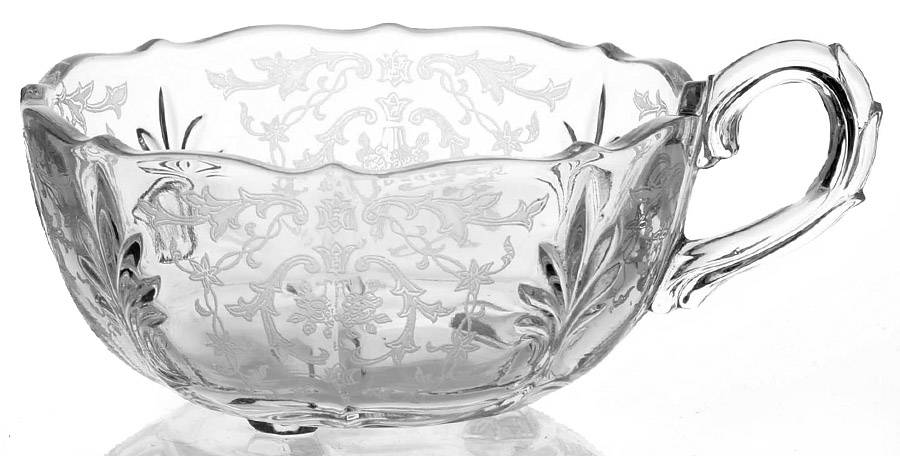 Navarre Clear 1 Handle Regular Nappy (Baroque Shape) by Fostoria-1