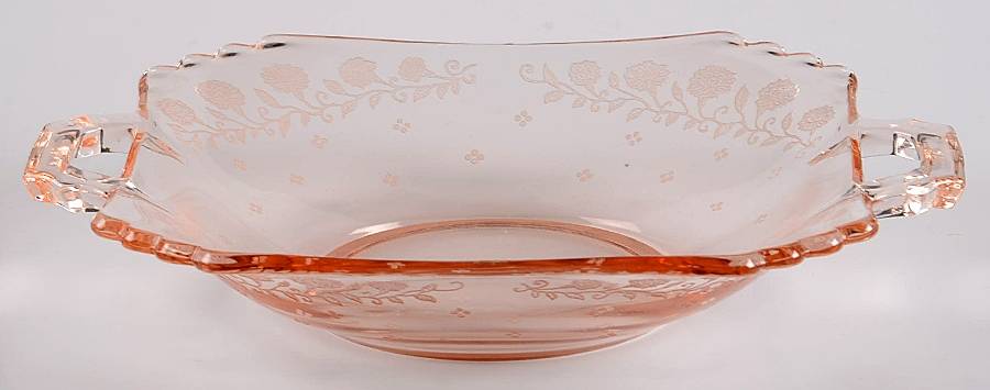 New Garland Pink (All Pink, Stem 4020) Flat Open 2 Handled Jam/Jelly by Fostoria-1