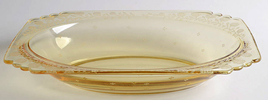 New Garland Topaz (Yellow, Stem 4020) 10" Oval Bowl by Fostoria-1