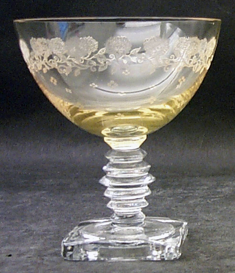 New Garland Topaz (Yellow, Stem 4020) Champagne/Tall Sherbet by Fostoria-1