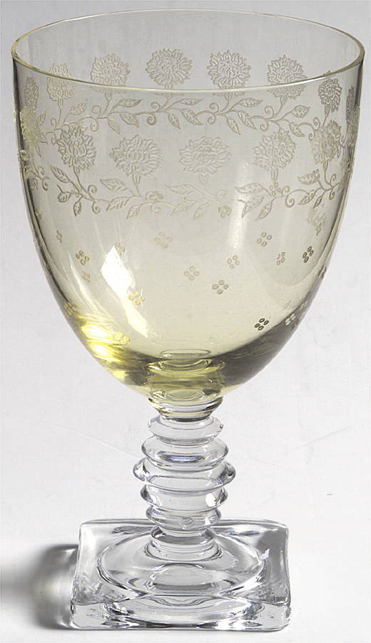 New Garland Topaz (Yellow, Stem 4020) Water Goblet by Fostoria-1