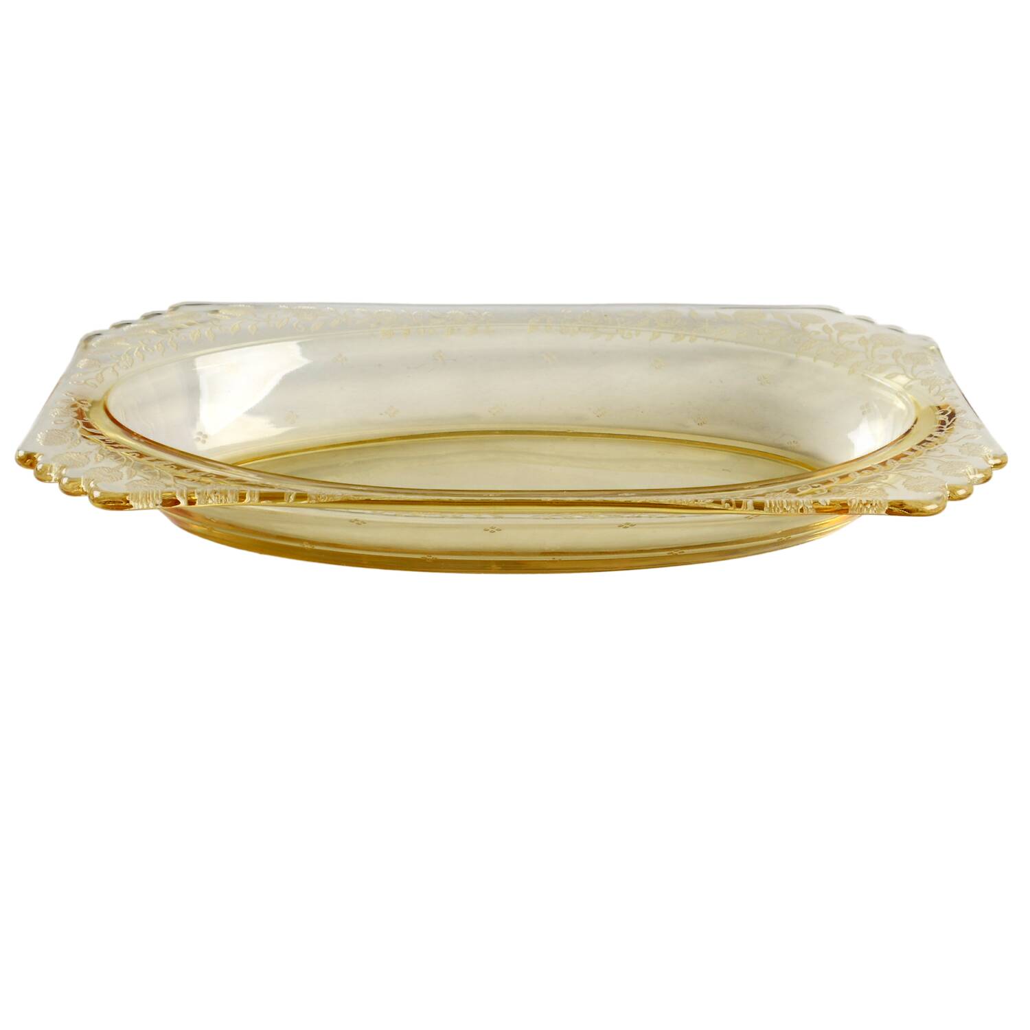 New Garland Topaz (Yellow, Stem 4020) 10" Oblong Celery by Fostoria-1