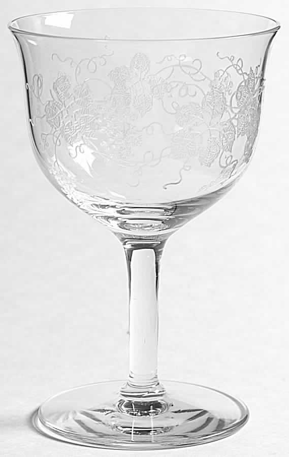 New Vintage Grape (Non Optic, Stem 858, Etch 227) Oyster or Fruit Cocktail by Fostoria-1