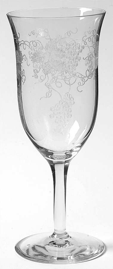 New Vintage Grape (Non Optic, Stem 858, Etch 227) Fluted Champagne by Fostoria-1