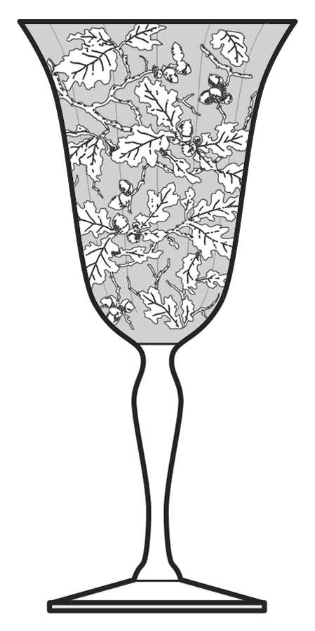 Oak Leaf Clear (Brocade) Water Goblet by Fostoria-1