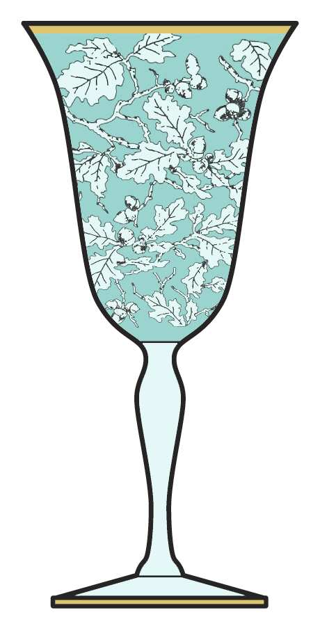 Oakwood Blue (Iridescent Brocade) Water Goblet by Fostoria-1