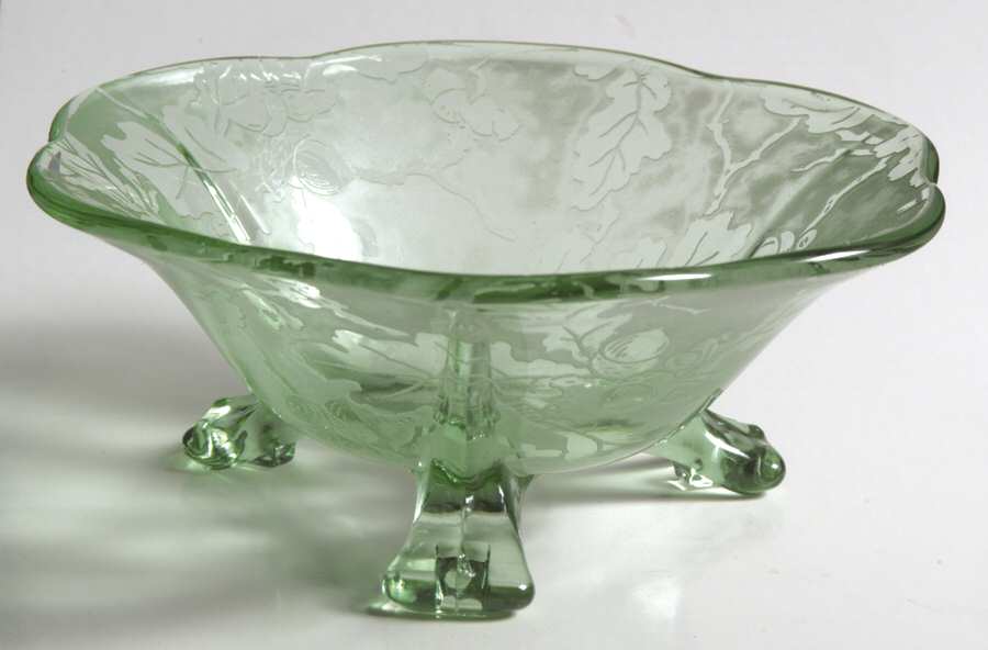 Oak Leaf Green (Brocade) Mint Dish by Fostoria-1