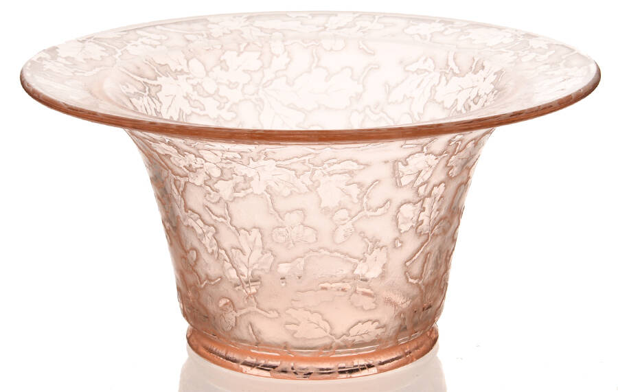 Oak Leaf Pink (Brocade) Confection Jar No Lid by Fostoria-1