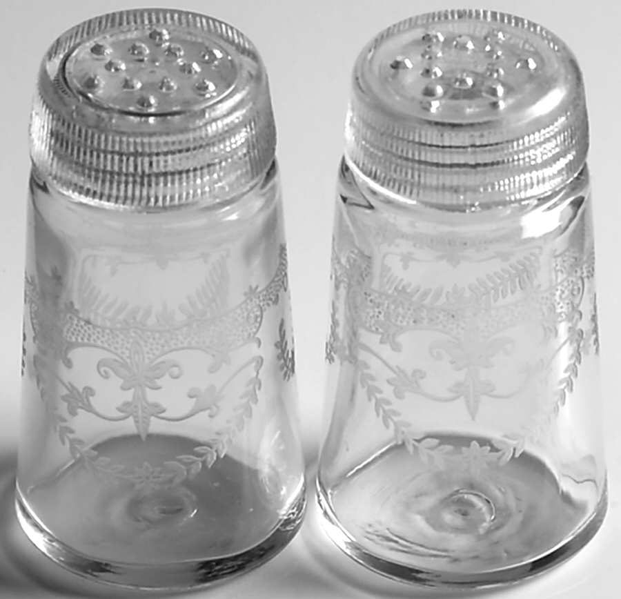 Orient (Stem 661, Etch 265) Shaker Set with Glass Lids by Fostoria-1