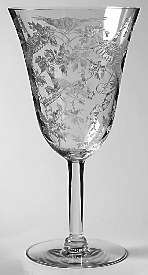 Oriental (Stem 766, Etch 250) Water Goblet by Fostoria-1