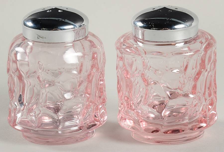 Pebble Beach Pink Shaker Set w/Metal Lids by Fostoria-1