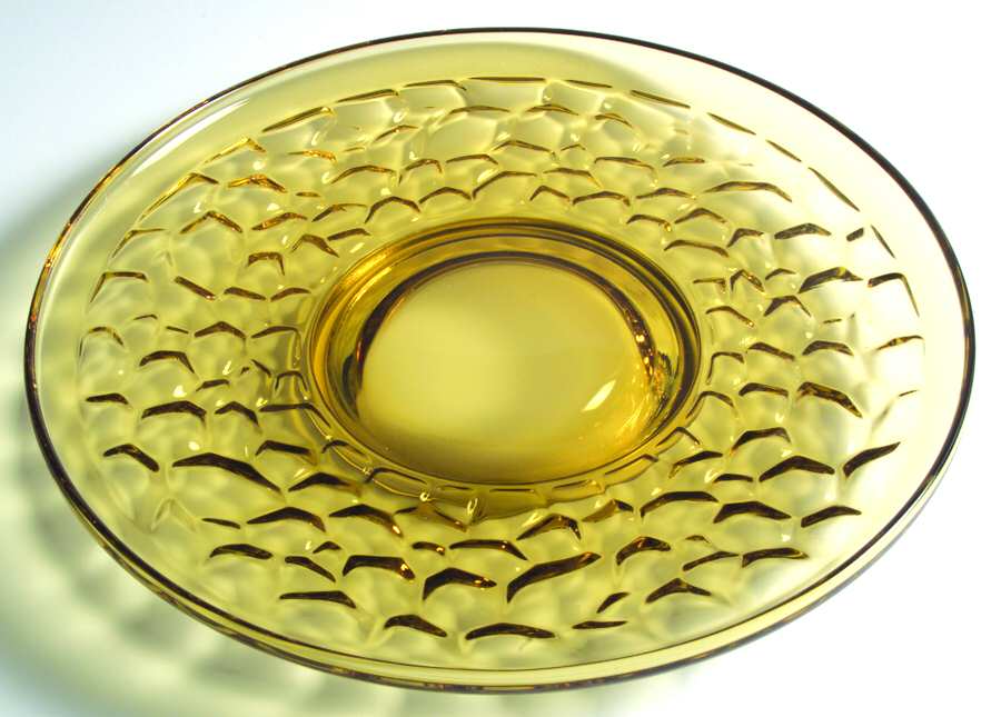 Pebble Beach Yellow (Lemon Twist) Torte Plate by Fostoria-1
