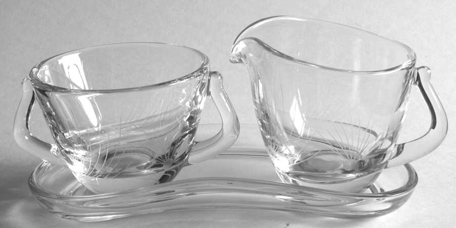 Pine Creamer, Sugar and Tray Set by Fostoria-1