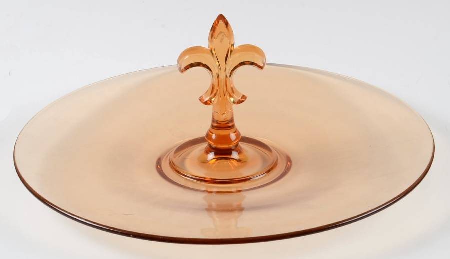 Pioneer Amber Center Handle Tray by Fostoria-1