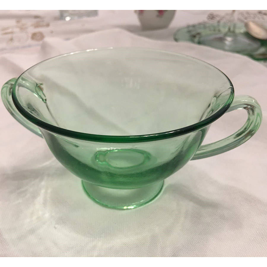 Pioneer Light Green Footed Cream Soup Bowl Only by Fostoria-1