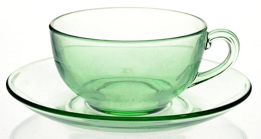 Pioneer Light Green Cup and Saucer Set by Fostoria-1