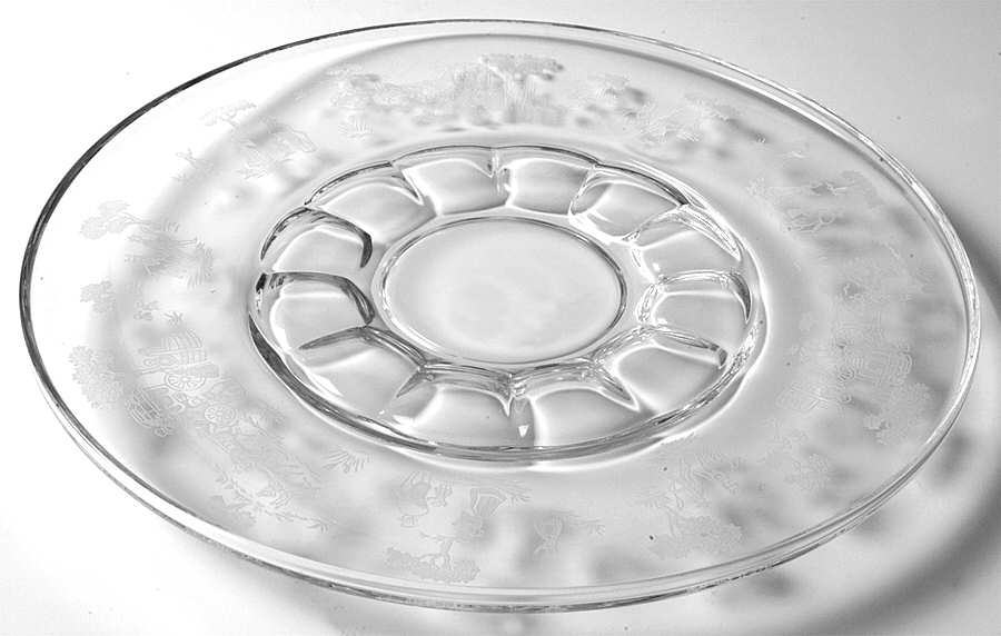 Plymouth Clear Torte Plate by Fostoria-1