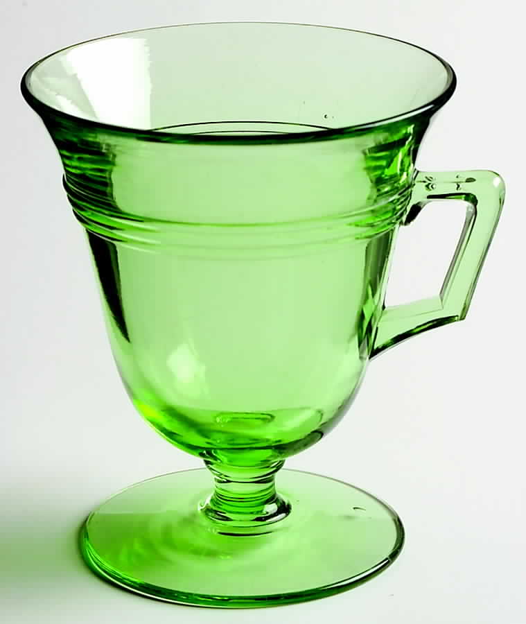 Priscilla Green (Stem 2321) Handled Custard Cup by Fostoria-1