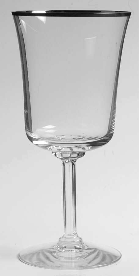 Princess Clear (Platinum Trim) Water Goblet by Fostoria-1