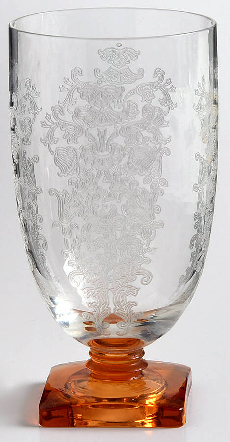Queen Anne Amber (Etched) Footed Tumbler by Fostoria-1