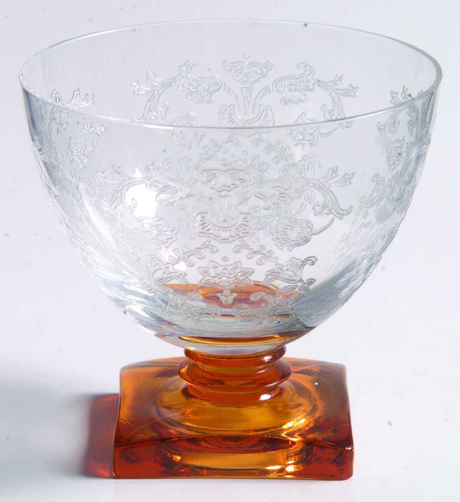 Queen Anne Amber (Etched) 5 Oz Low Sherbet by Fostoria-1