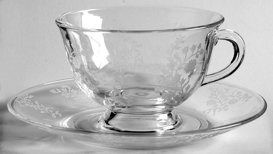 Rambler (Stem 6012, No Trim) Cup & Saucer Set by Fostoria-1