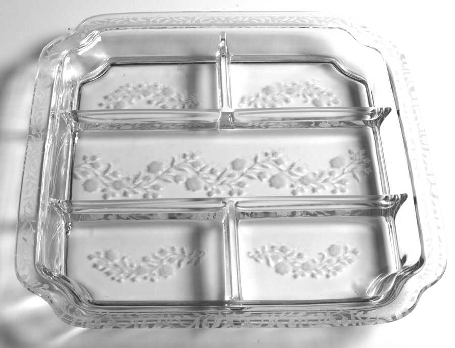 Rambler (Stem 6012, No Trim) 11" Square 5 Part Relish by Fostoria-1