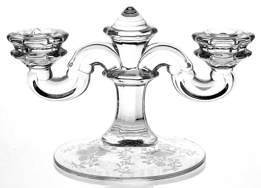 Rambler (Stem 6012, No Trim) Double Light Candlestick by Fostoria-1