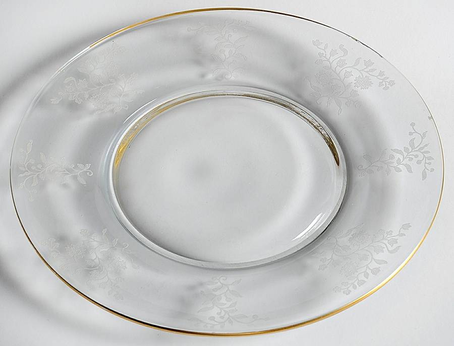 Rambler (Stem 6012, Gold Trim) Luncheon Plate by Fostoria-1
