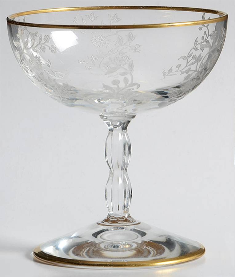 Rambler (Stem 6012, Gold Trim) Low Sherbet by Fostoria-1