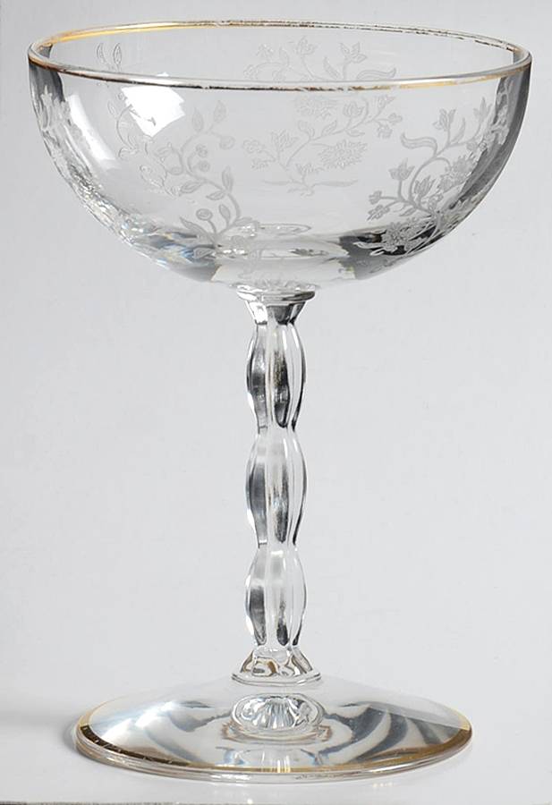 Rambler (Stem 6012, Gold Trim) Champagne/Tall Sherbet by Fostoria-1