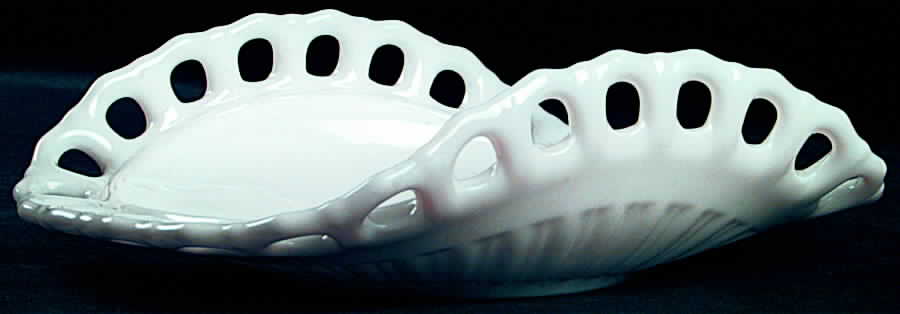 Randolph Milk Glass Oblong Nappy by Fostoria-1