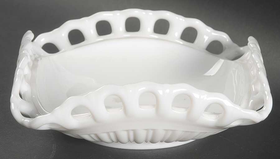 Randolph Milk Glass 6" Square Nappy by Fostoria-1