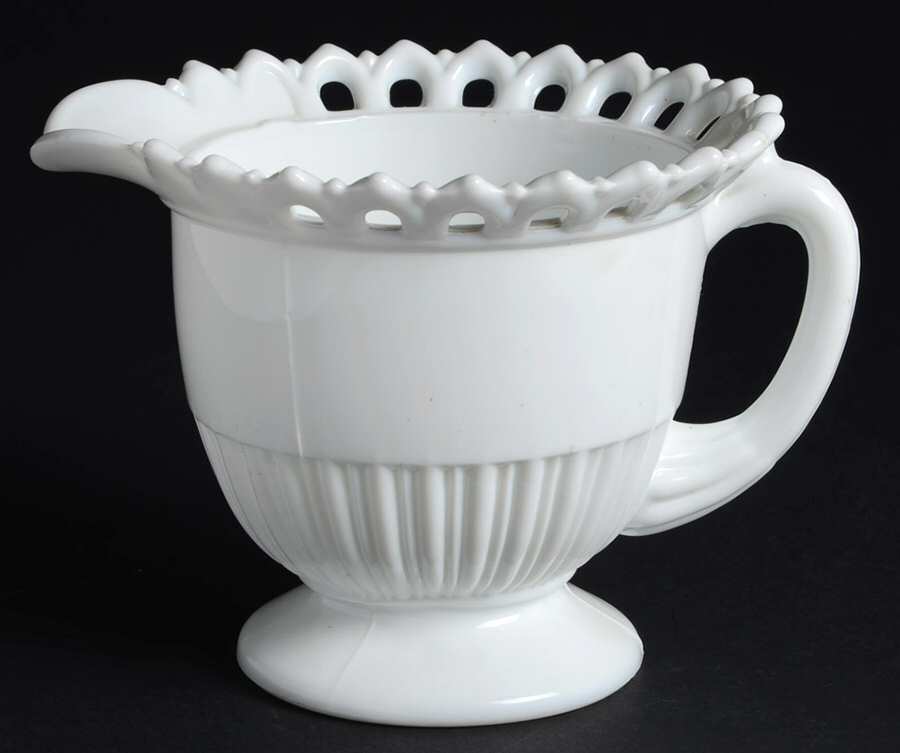 Randolph Milk Glass Large Creamer by Fostoria-1