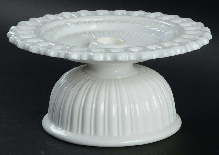 Randolph Milk Glass Hurricane Lamp No Globe by Fostoria-1