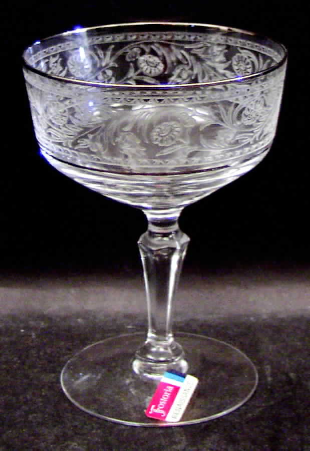 Renaissance (Stem 6111, Platinum Trim) Champagne/Tall Sherbet by Fostoria-1