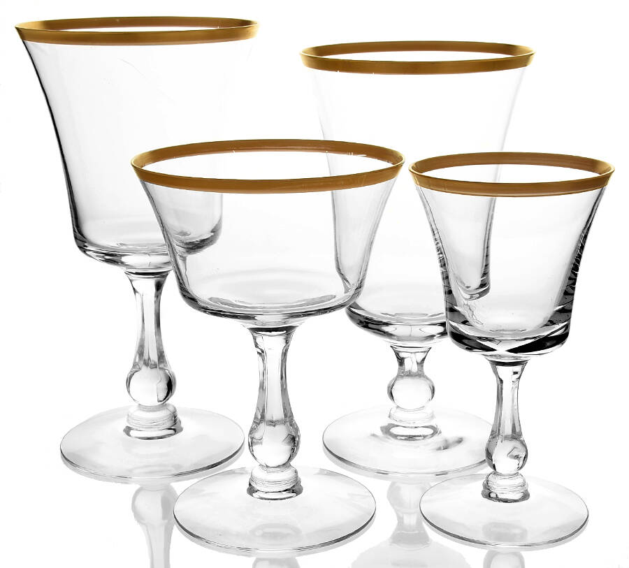 Richmond (Newer, Gold Trim, Stem 6097) 32 Piece Estate Set by Fostoria-1