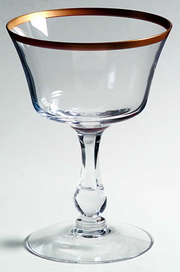 Richmond (Newer, Gold Trim, Stem 6097) Champagne/Tall Sherbet by Fostoria-1