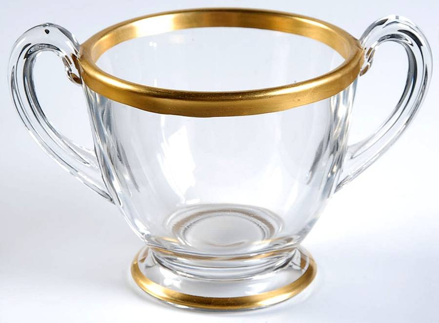 Richmond (Newer, Gold Trim, Stem 6097) Open Sugar by Fostoria-1