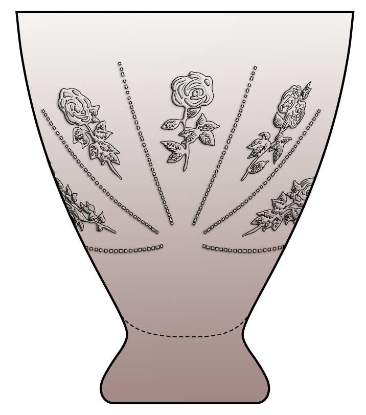 Ring O' Roses 12 Oz Flat Tumbler by Fostoria-1