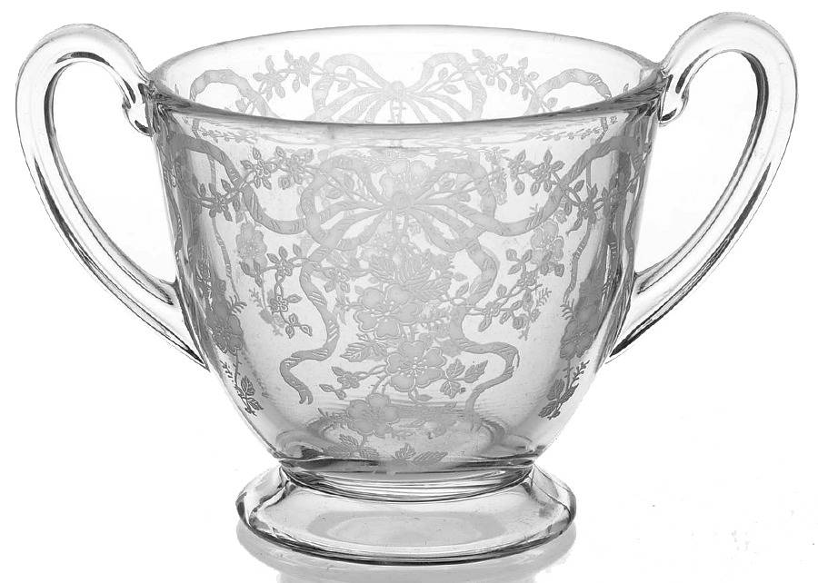 Romance Footed Open Sugar by Fostoria-1