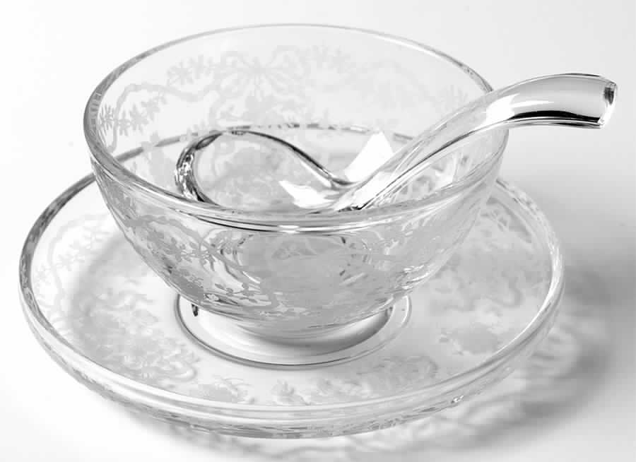 Romance Mayonnaise Bowl, Underplate and Ladle by Fostoria-1