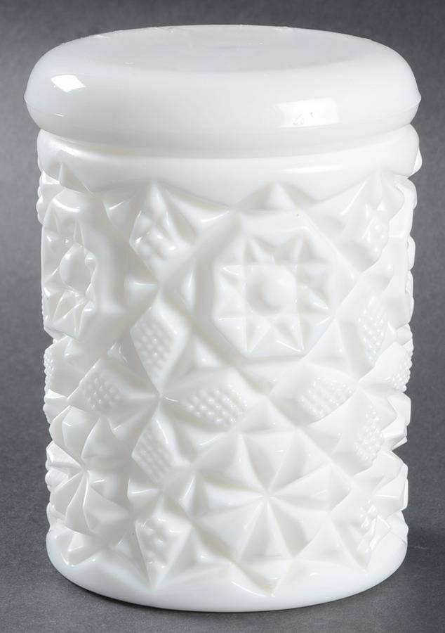 Winburn Milkglass Pickle Jar & Glass Lid by Fostoria-1