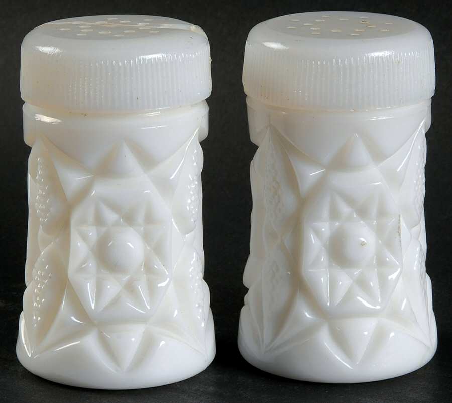 Winburn Milkglass Shaker Set with Glass Lids by Fostoria-1