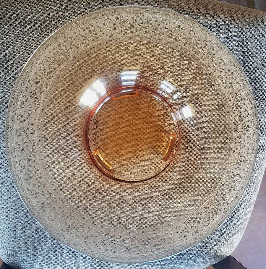 Royal Amber 12" 3-Toed Footed Bowl by Fostoria-1