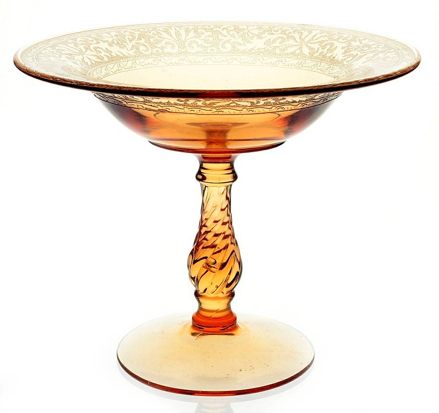 Royal Amber Round Compote (Height X Width) by Fostoria-1