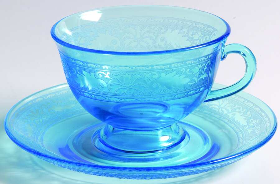 Royal Blue Cup & Saucer Set by Fostoria-1