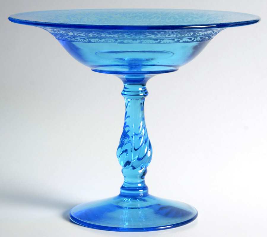 Royal Blue Round Compote (Height X Width) by Fostoria-1