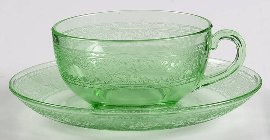 Royal Green Cup and Saucer Set by Fostoria-1