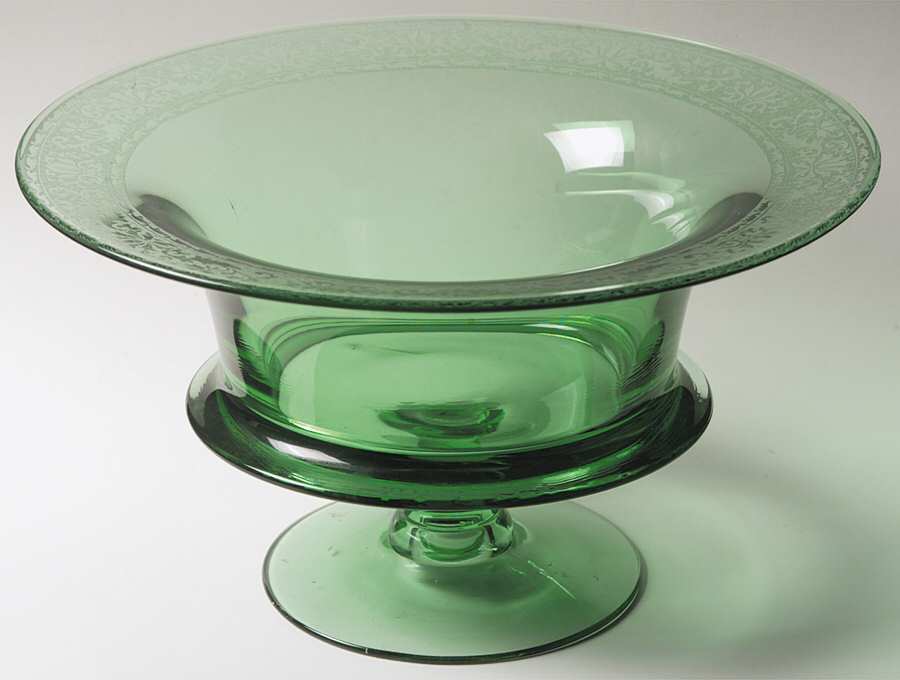 Royal Green 12" Footed Console Bowl by Fostoria-1